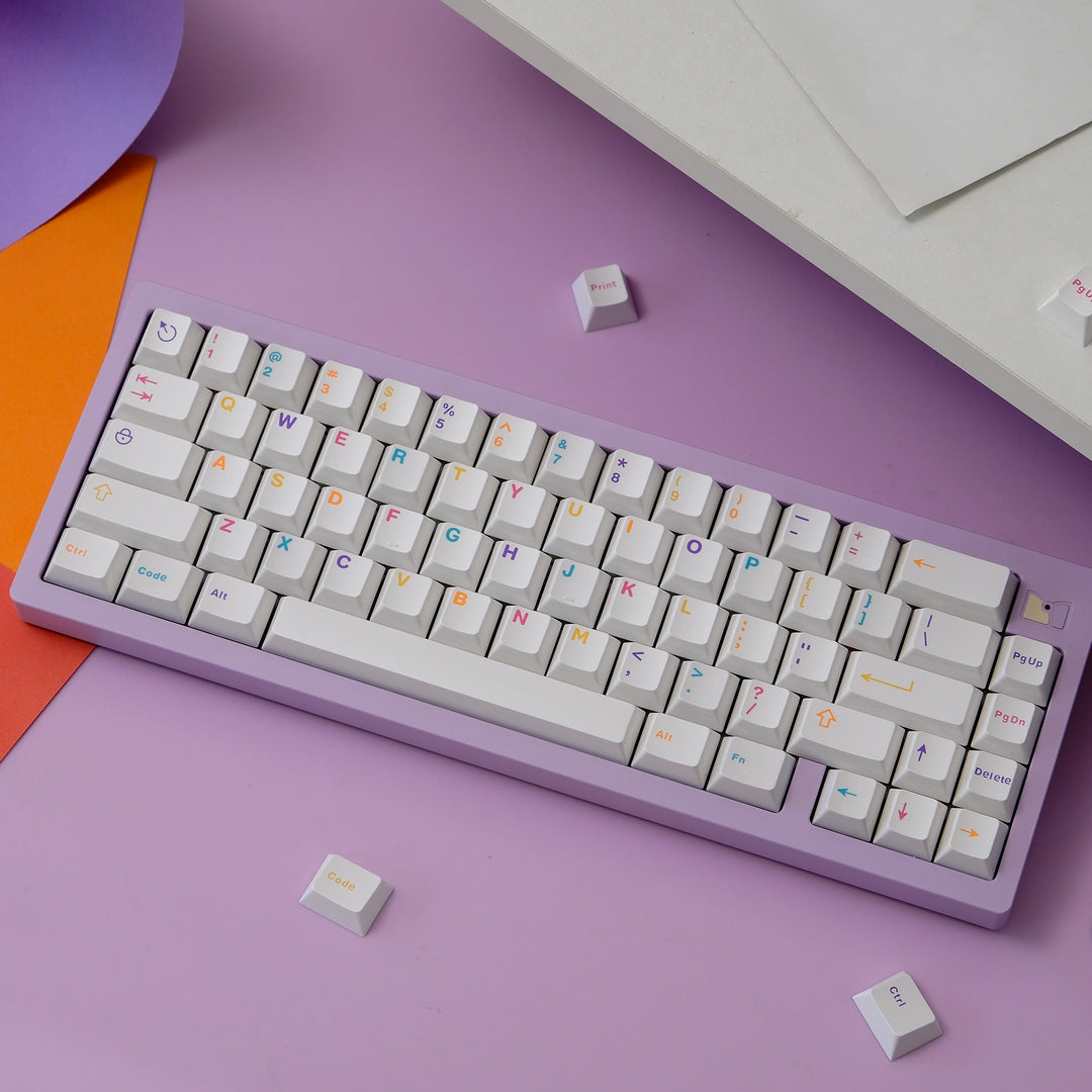 Colorful White Keycaps Set