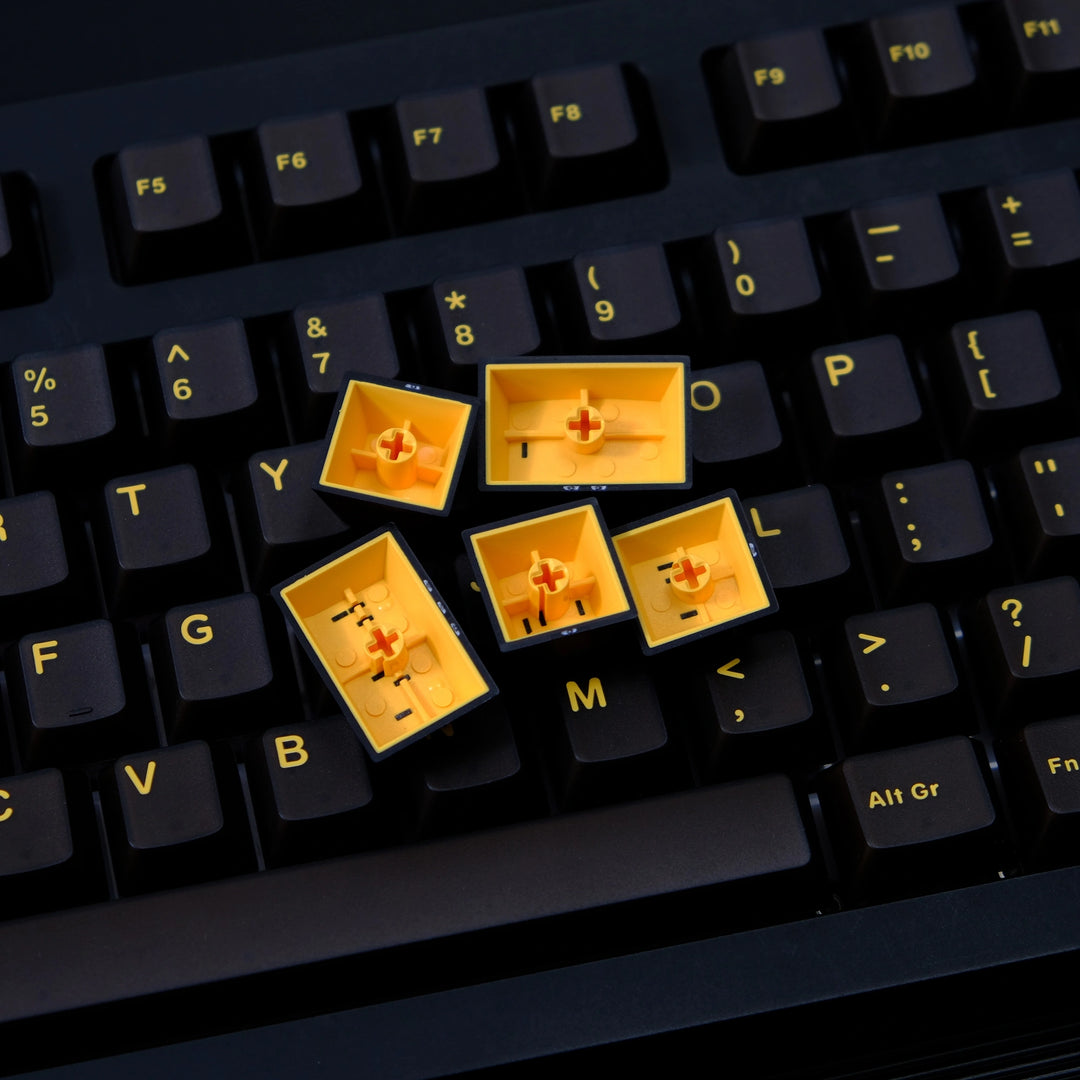 Black Gold Translucent Keycaps Set