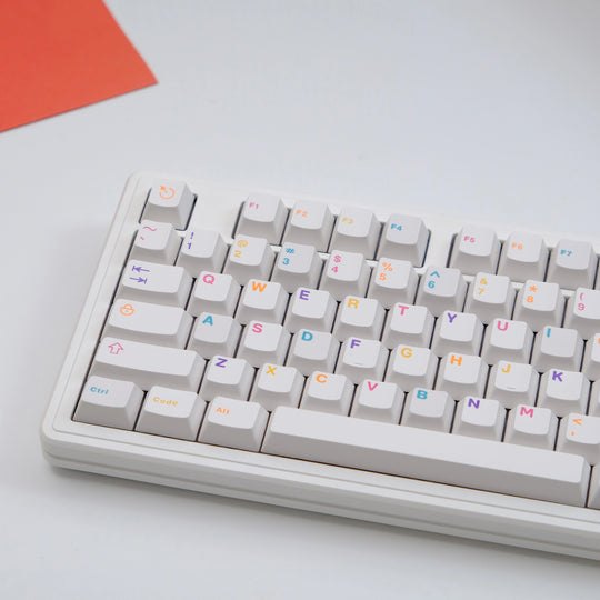 Colorful White Keycaps Set