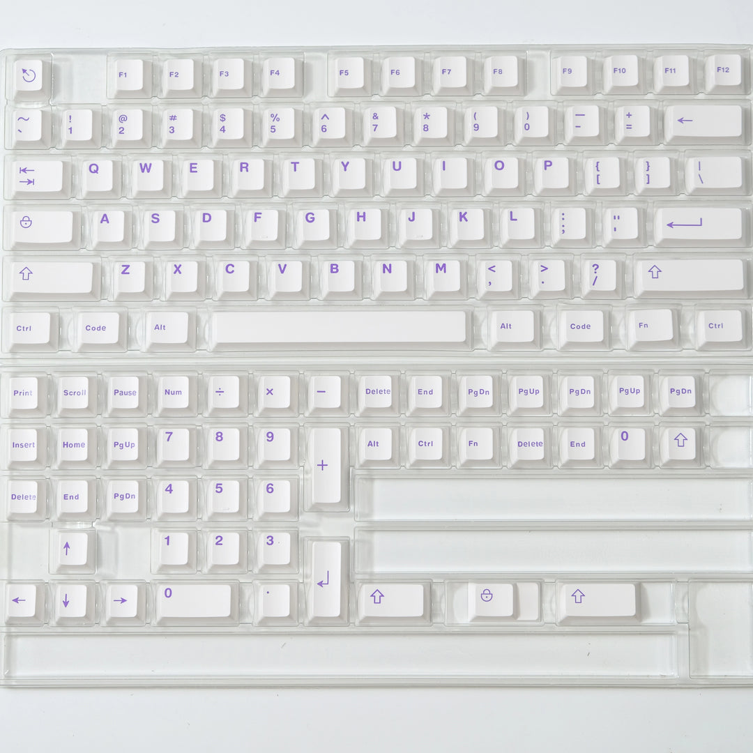 Purple On White Keycaps Set