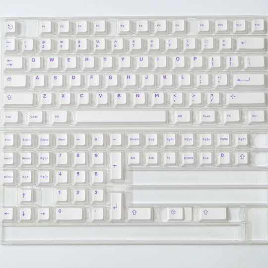 Purple On White Keycaps Set