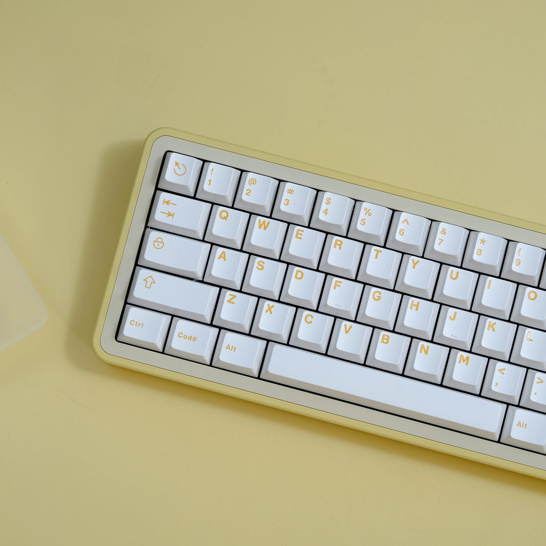 Yellow On White Keycaps Set