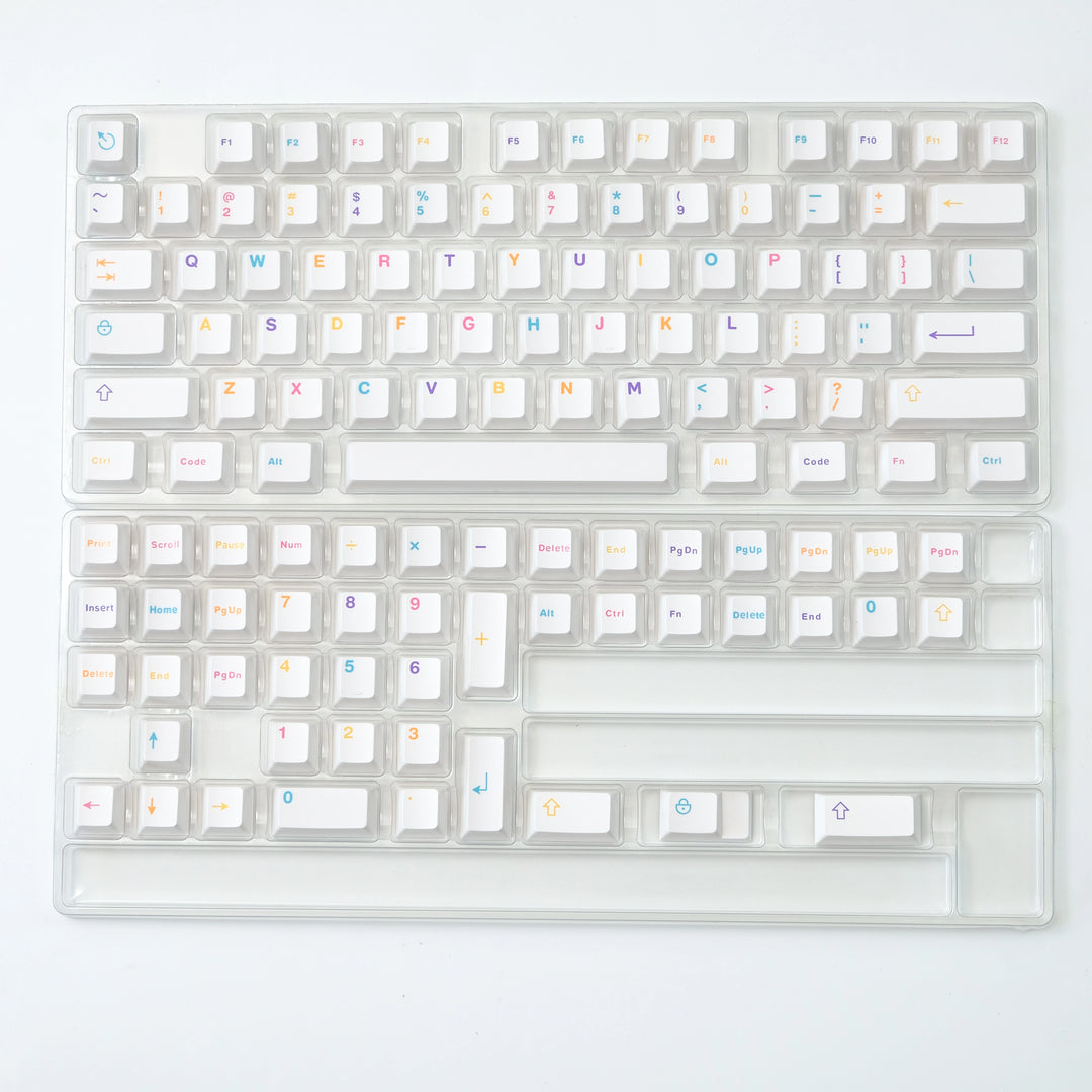 Colorful White Keycaps Set