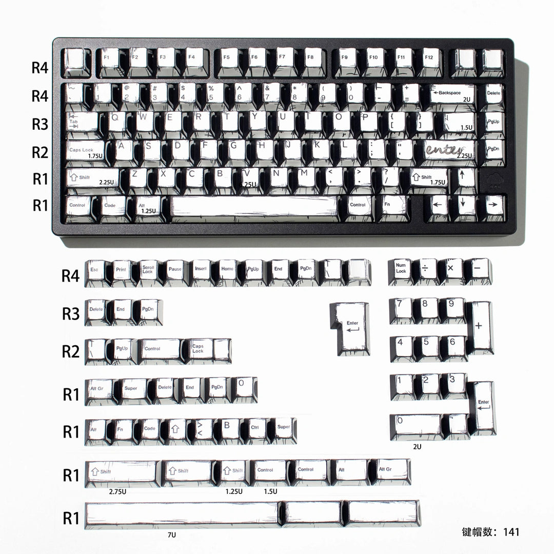 Comics Mixed Light Keycaps Set