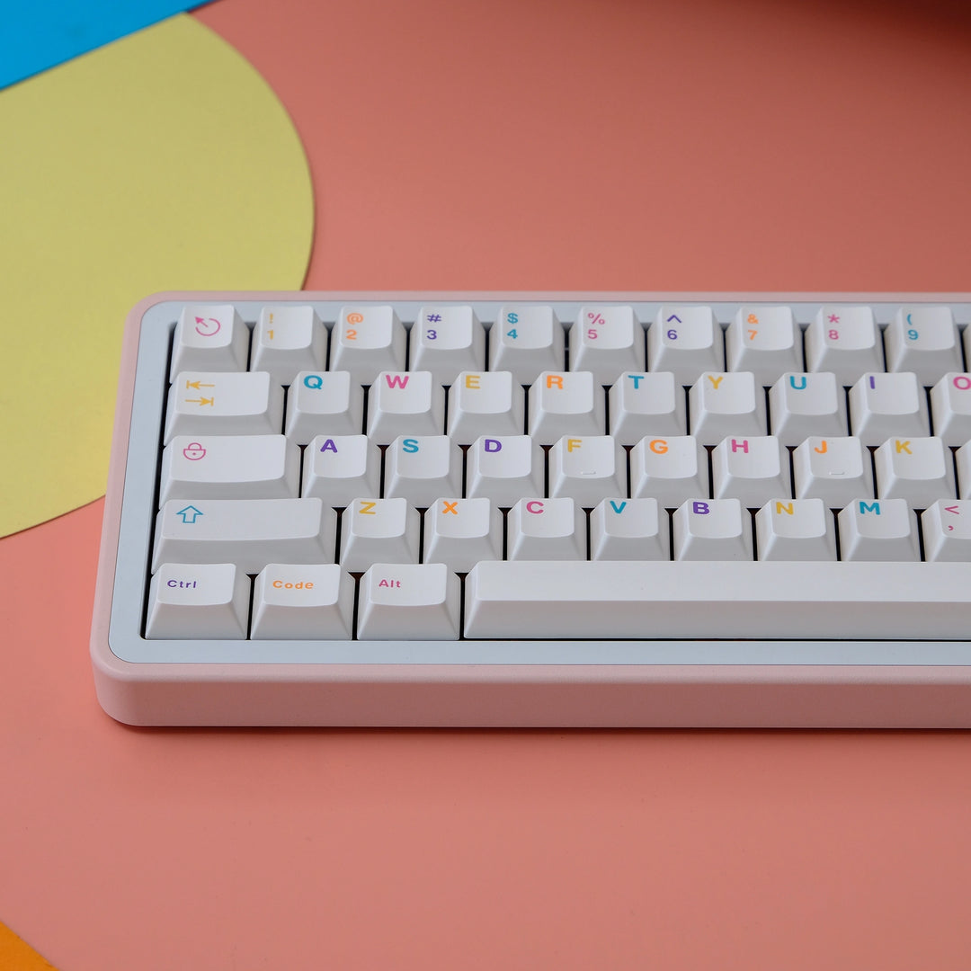 Colorful White Keycaps Set