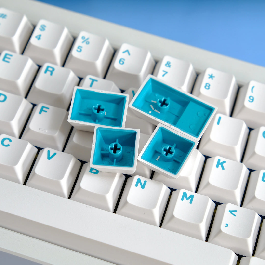 Blue On White Keycaps Set