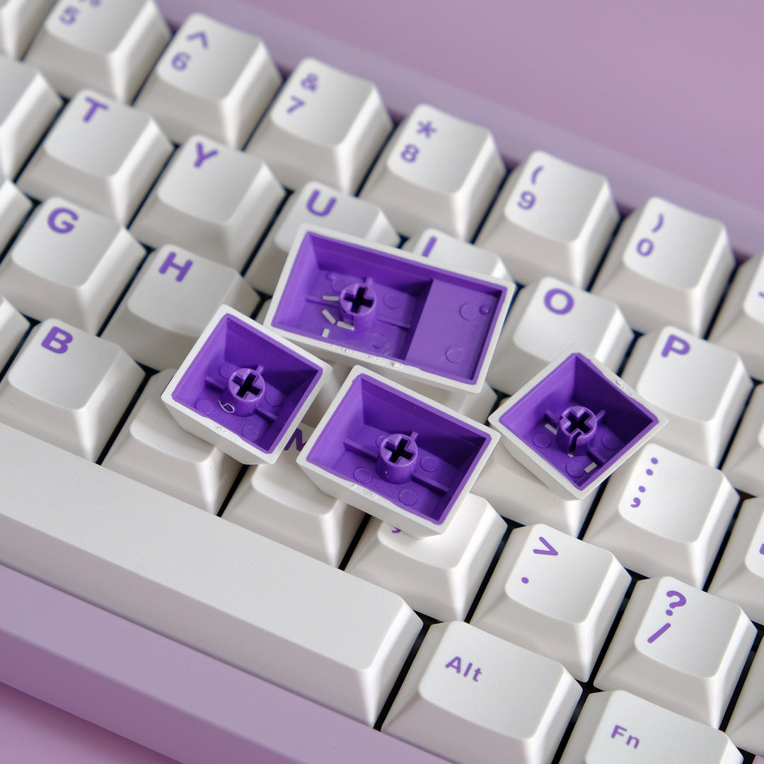 Purple On White Keycaps Set