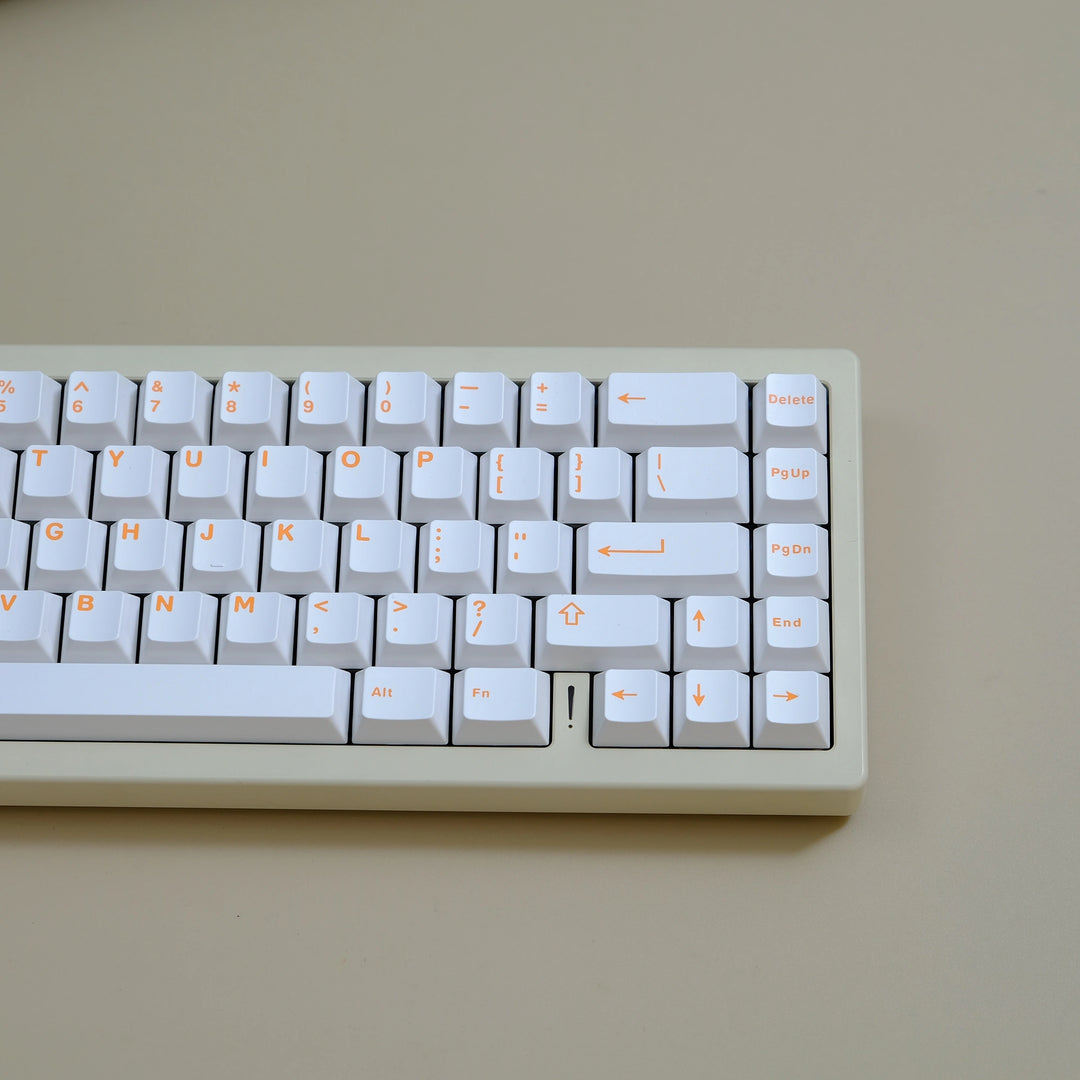 Orange On White Keycaps Set