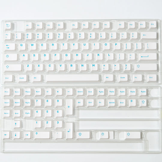 Blue On White Keycaps Set