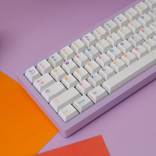 Colorful White Keycaps Set