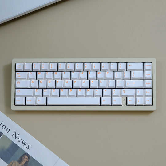 Orange On White Keycaps Set