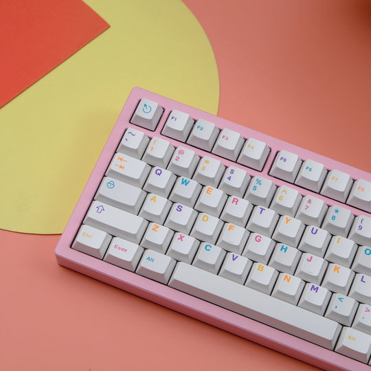 Colorful White Keycaps Set