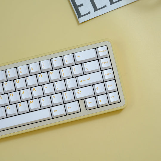 Yellow On White Keycaps Set