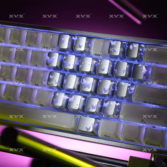 XVX_FlutterBloom_OEM_Profile_IMD-Tech_Keycaps_21_Key_SILVER
