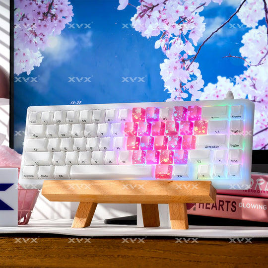 XVX_FlutterBloom_OEM_Profile_IMD-Tech_Keycaps_21_Key_pink