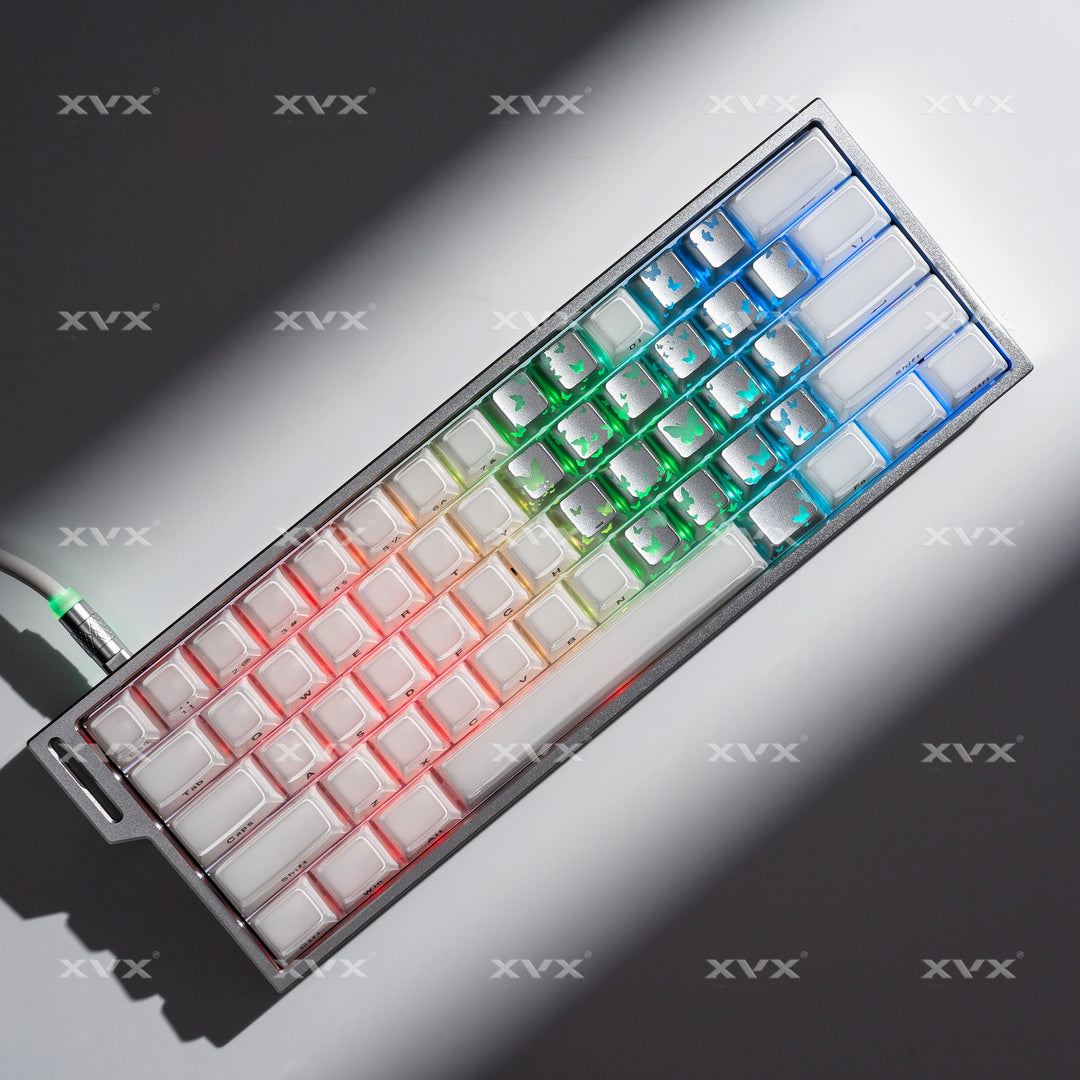 XVX_FlutterBloom_OEM_Profile_IMD-Tech_Keycaps_SILVER
