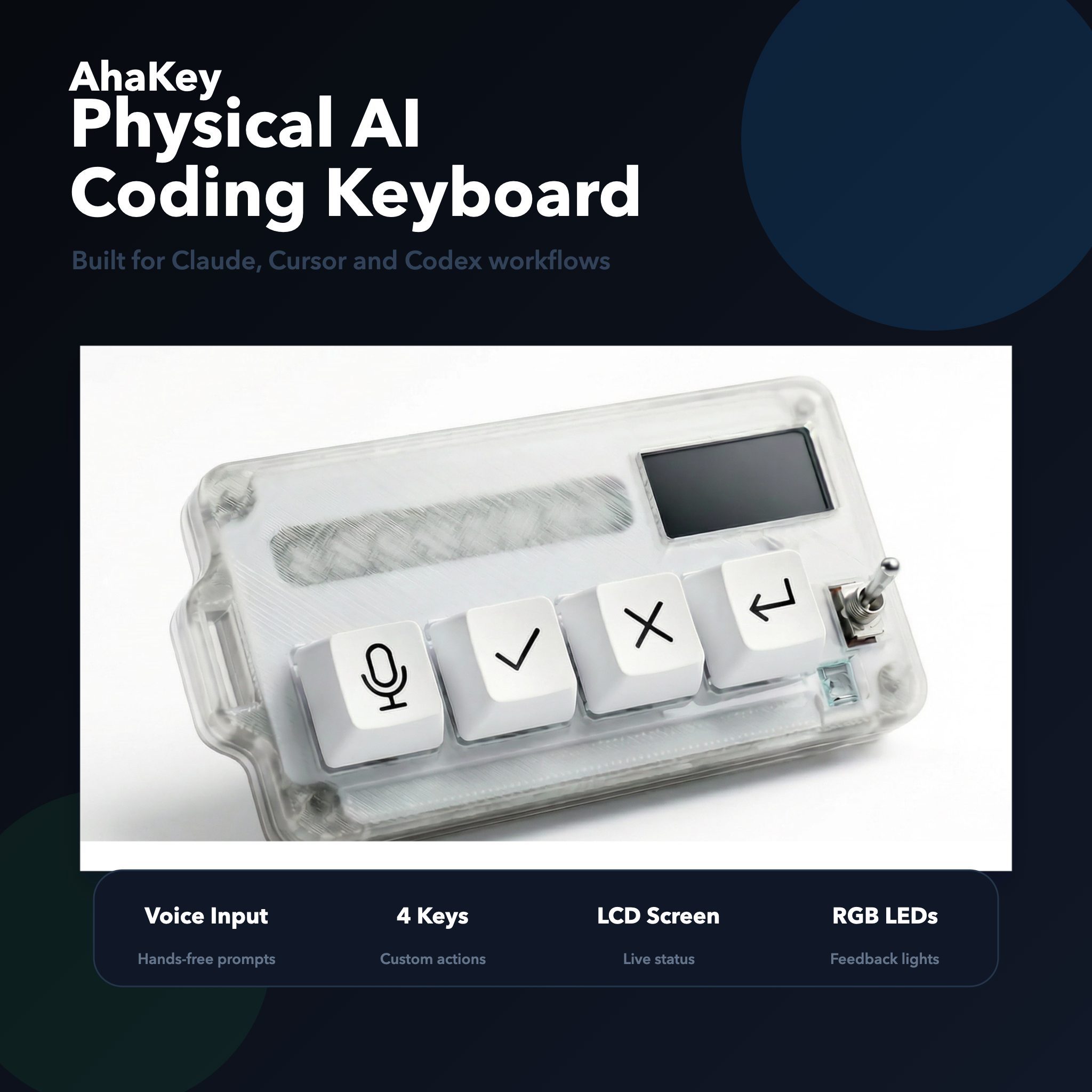 Finalkey x AhaKey X1 Vibe Coding Macro Keyboard