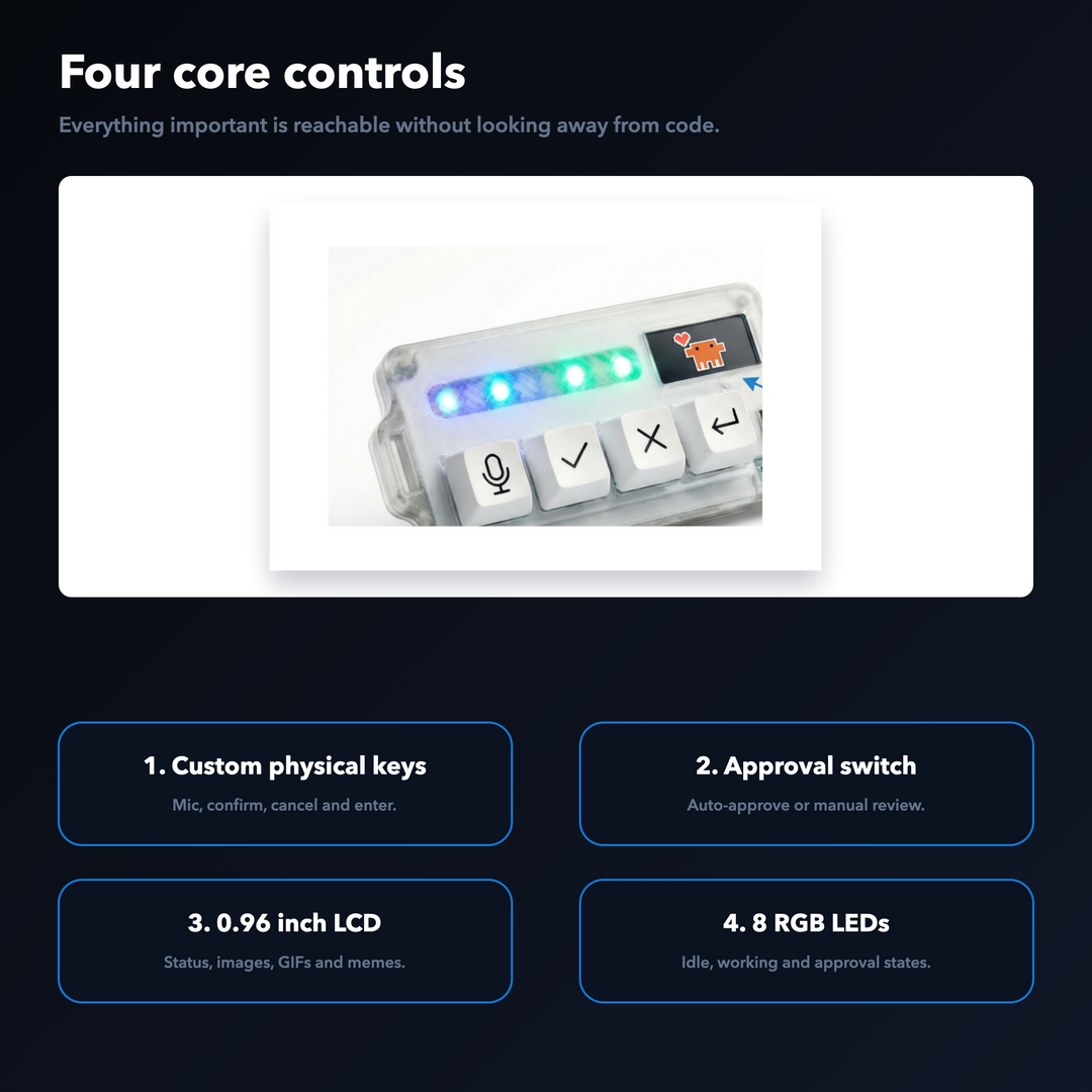 Finalkey x AhaKey X1 Vibe Coding Macro Keyboard