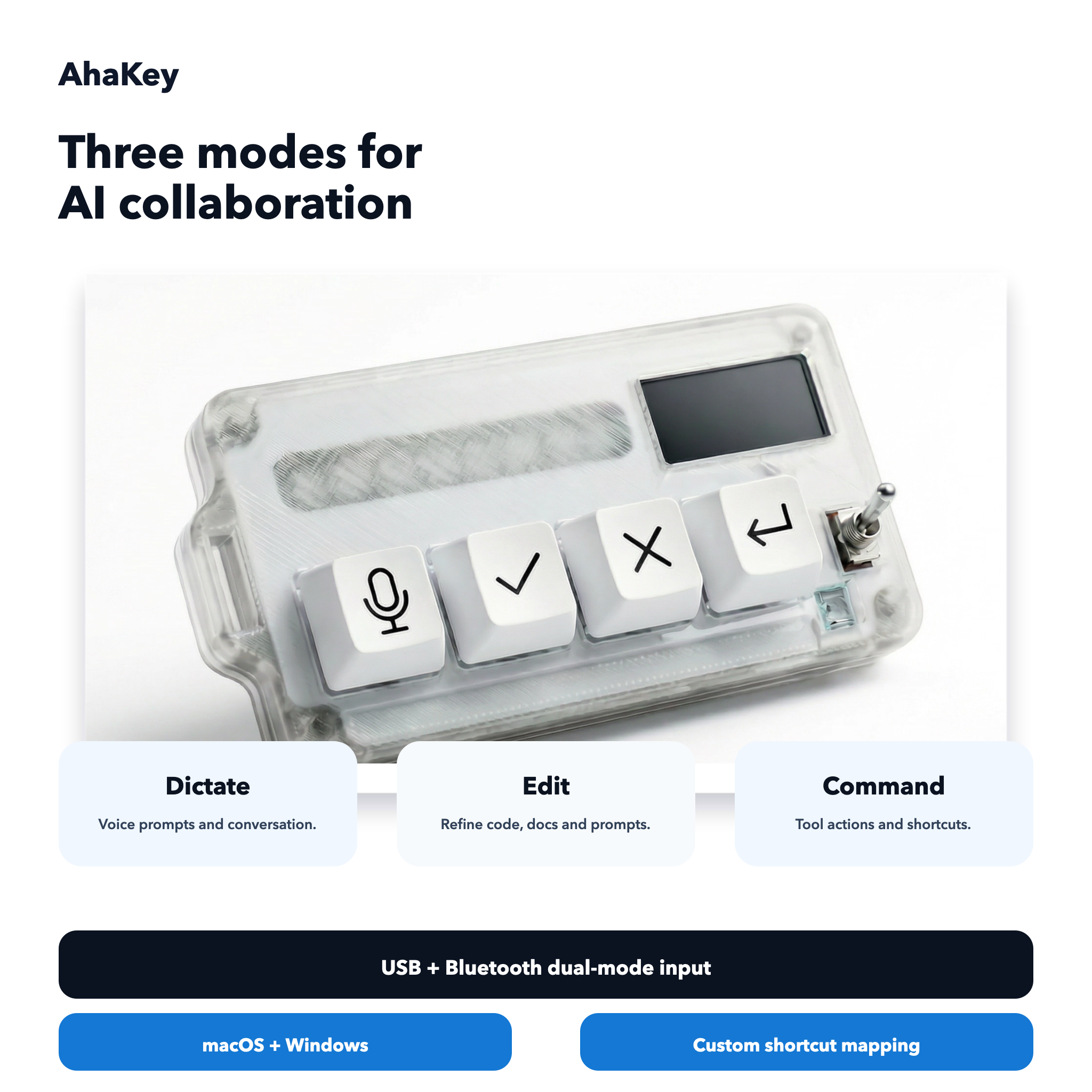 Finalkey x AhaKey X1 Vibe Coding Macro Keyboard
