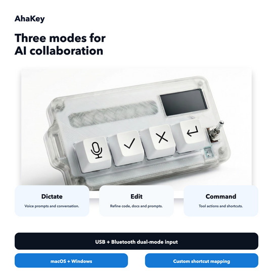 Finalkey x AhaKey X1 Vibe Coding Macro Keyboard