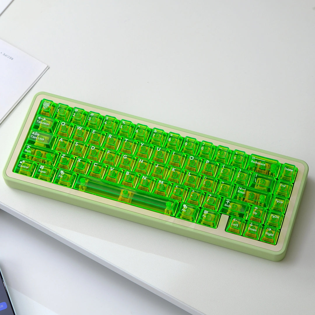 Fluorescent Keycaps Fluorescent Green Transparent Keycaps Set - Finalkey