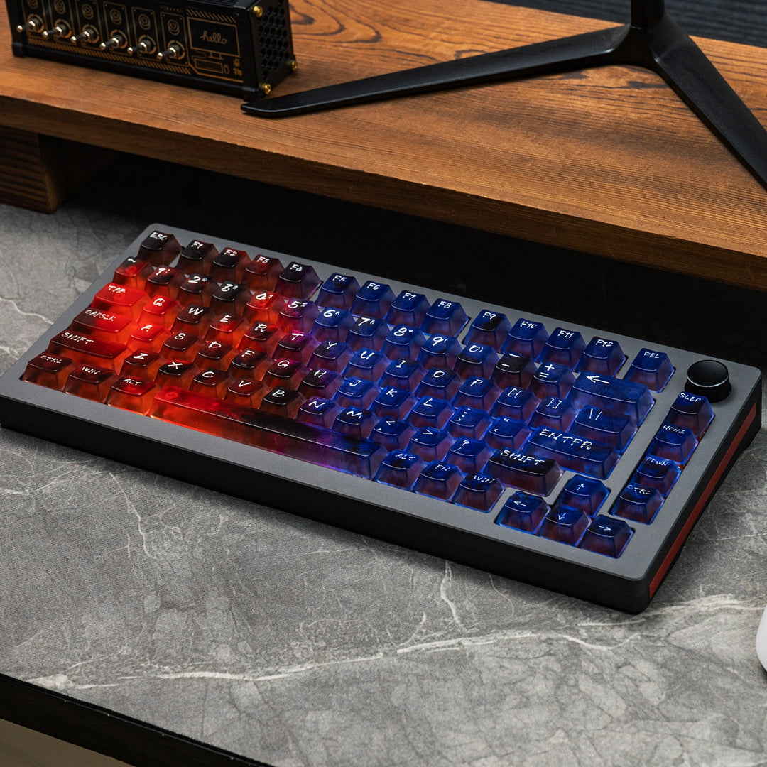 Transparent Red Gradient Keycaps Neon Gradient Transparent Keycaps - Finalkey