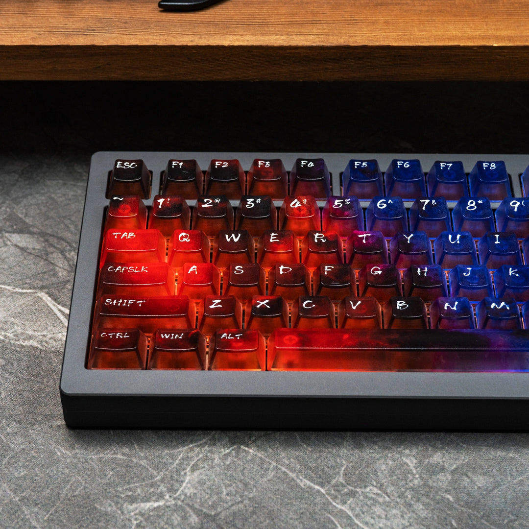 Transparent Red Gradient Keycaps Neon Gradient Transparent Keycaps - Finalkey