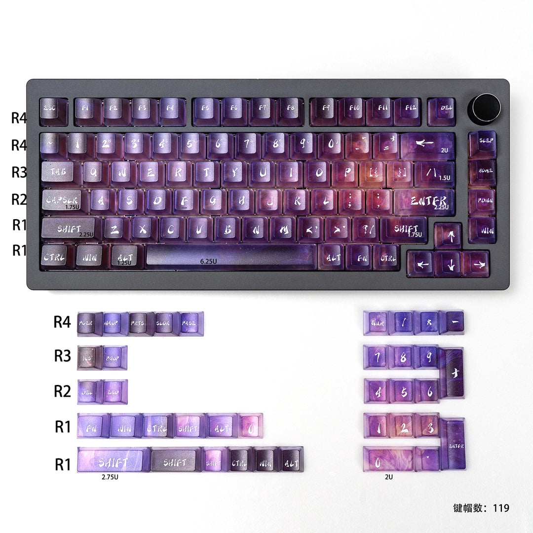 XingSui Gradient Transparent Keycaps
